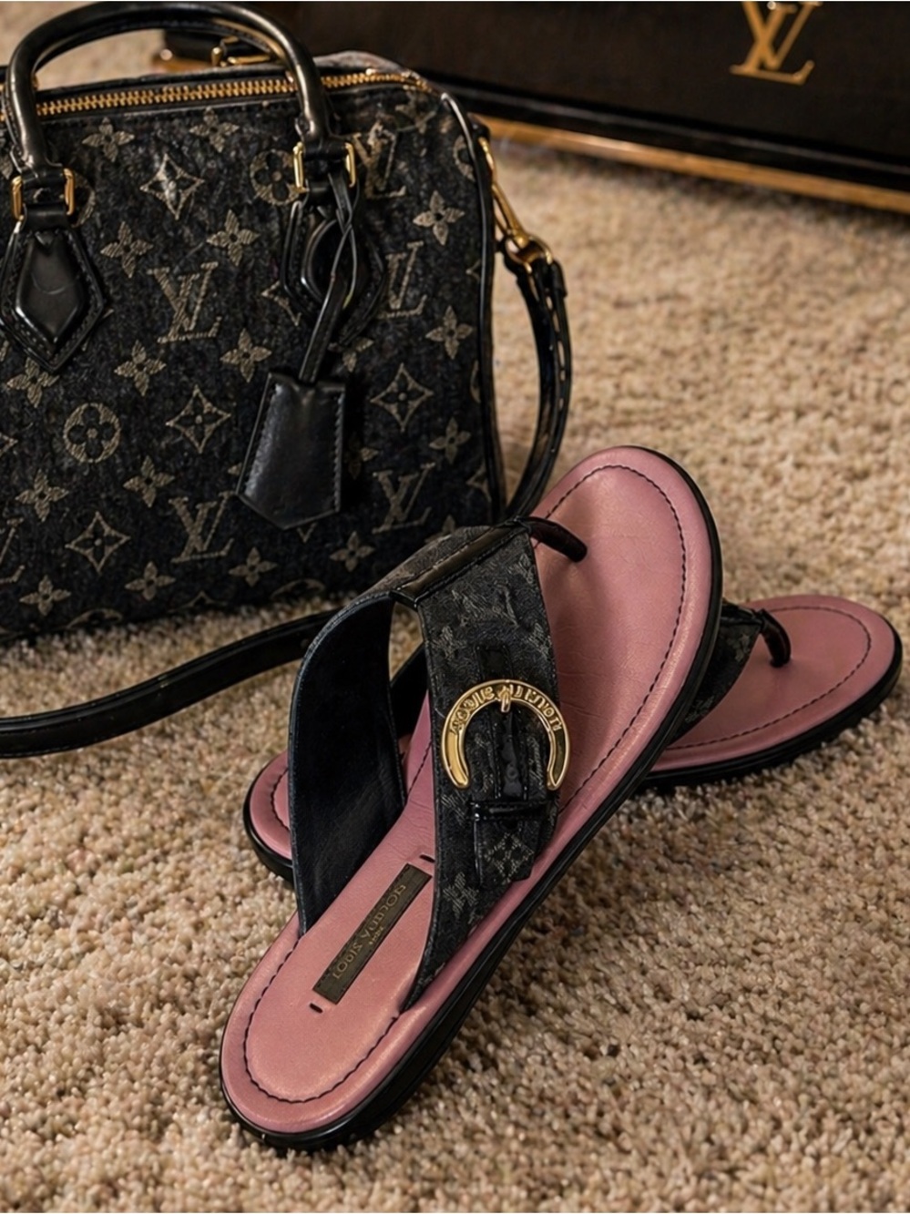 Authentic Louis Vuitton Denim Monogram Sandals